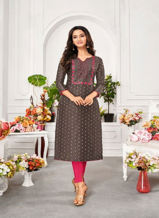 Kapil Trendz Amory 6 New Exclusive Wear Silk Designer Fancy Kurtis Collection